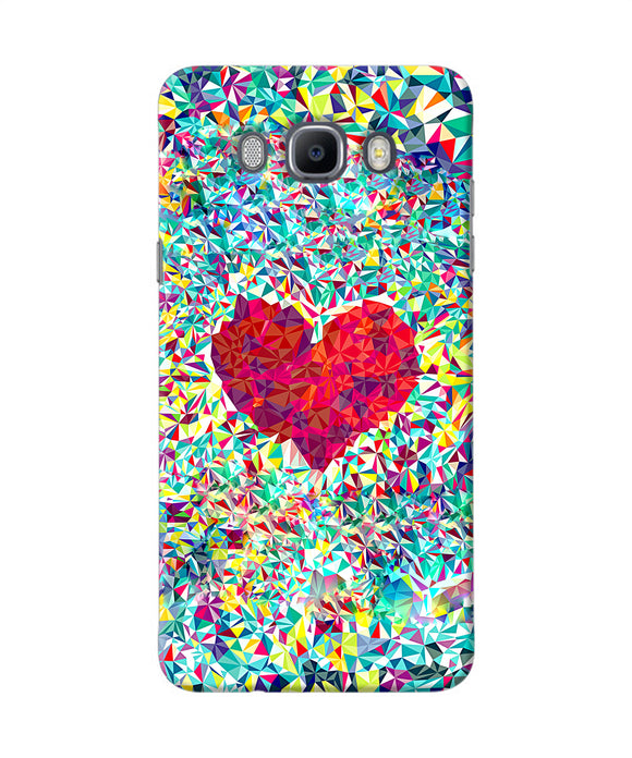 Red Heart Print Samsung J7 2016 Back Cover