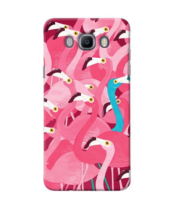 Abstract Sheer Bird Pink Print Samsung J7 2016 Back Cover