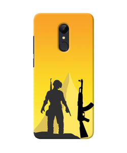 PUBG Silhouette Redmi Note 4 Real 4D Back Cover