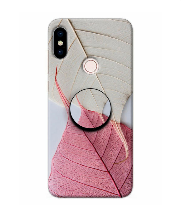 White Pink Leaf Redmi Note 5 Pro Pop Case