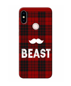 Beast Red Square Redmi Note 5 Pro Back Cover