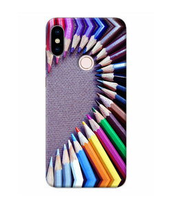 Color Pencil Half Heart Redmi Note 5 Pro Back Cover