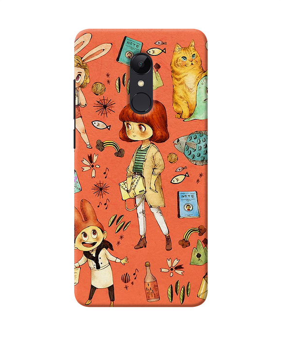 Canvas Little Girl Print Redmi Note 5 Back Cover