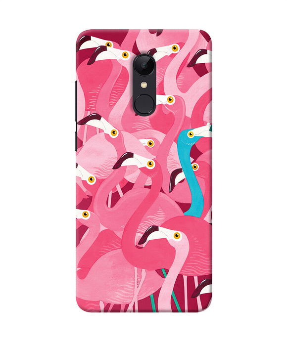 Abstract Sheer Bird Pink Print Redmi Note 5 Back Cover