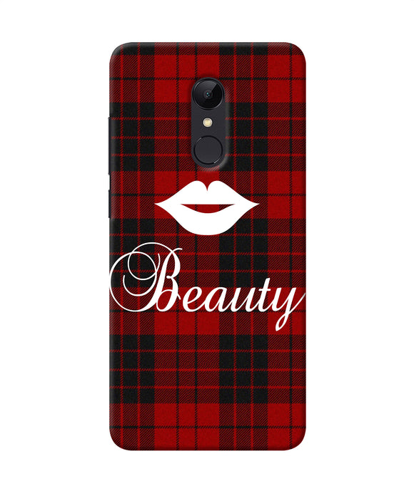 Beauty Red Square Redmi Note 5 Back Cover
