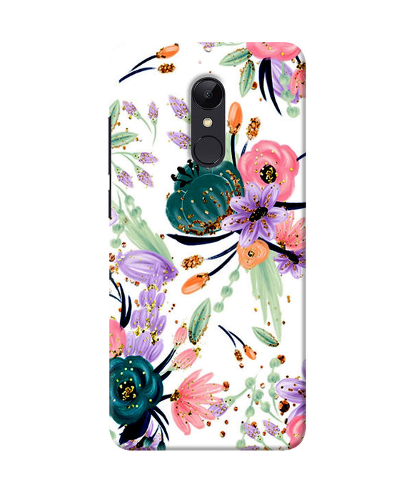 Abstract Flowers Print Redmi Note 5 Back Cover