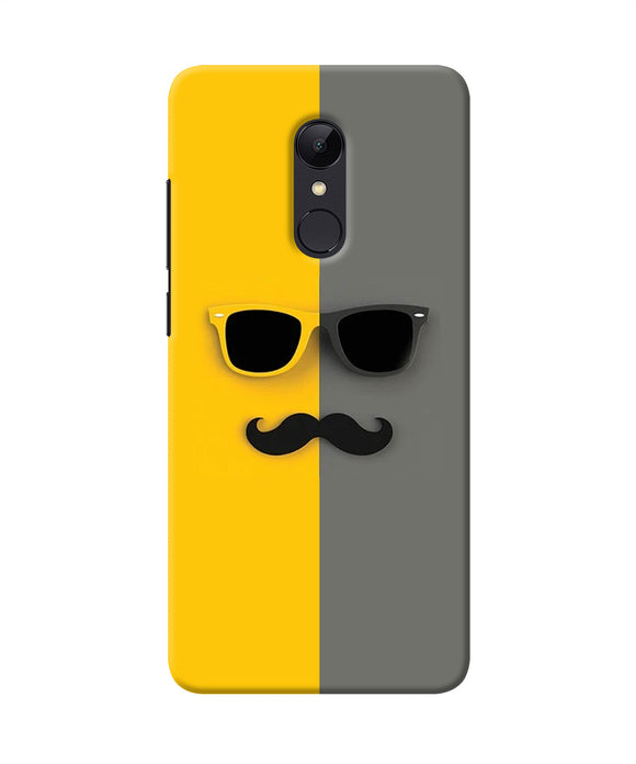 Mustache Glass Redmi Note 5 Back Cover