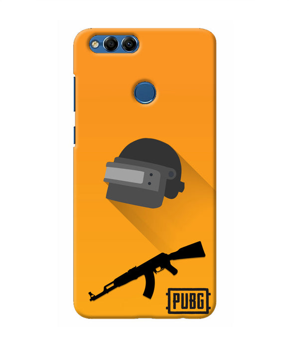 PUBG Helmet and Gun Honor 7X Real 4D Back Cover
