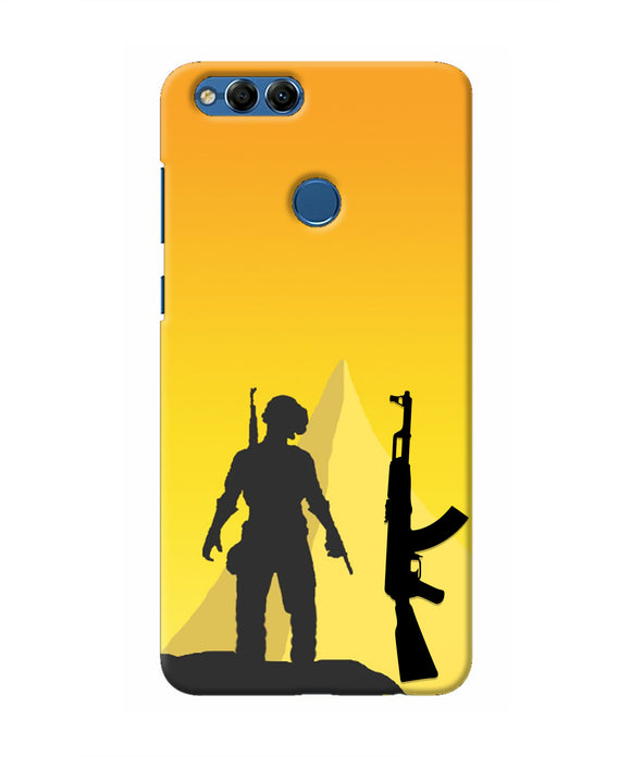 PUBG Silhouette Honor 7X Real 4D Back Cover