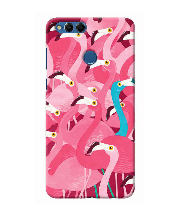 Abstract Sheer Bird Pink Print Honor 7x Back Cover