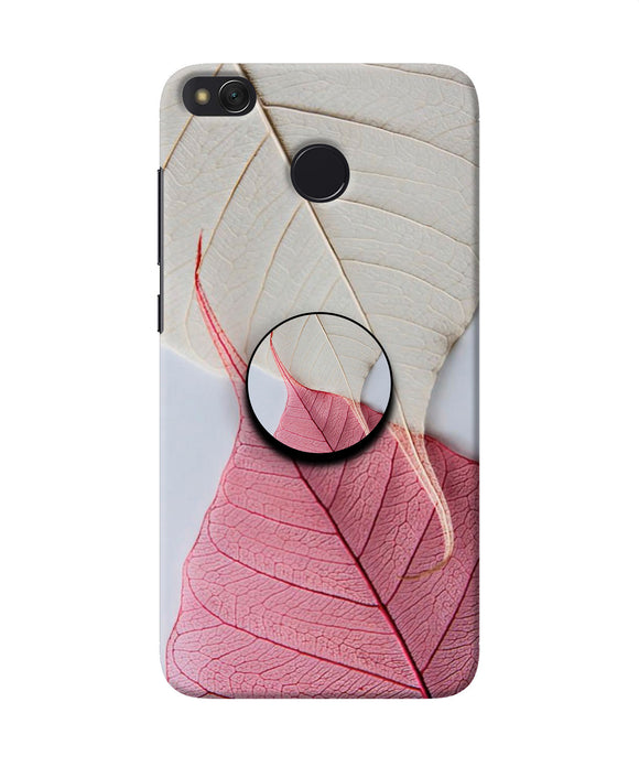 White Pink Leaf Redmi 4 Pop Case