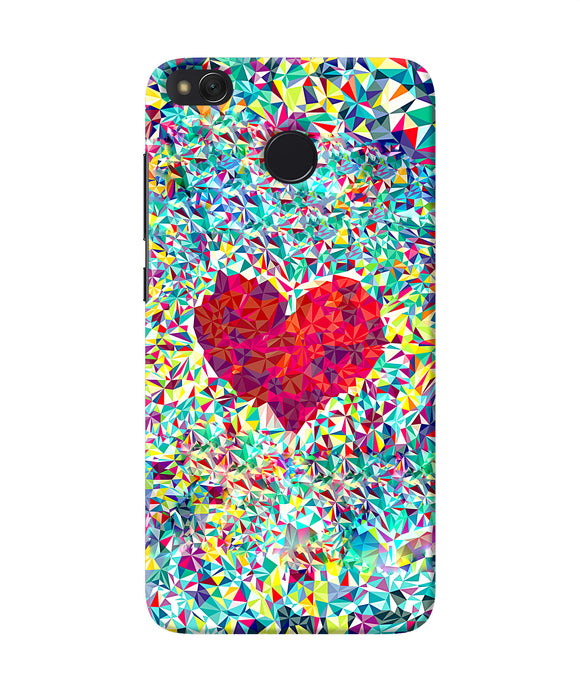 Red Heart Print Redmi 4 Back Cover