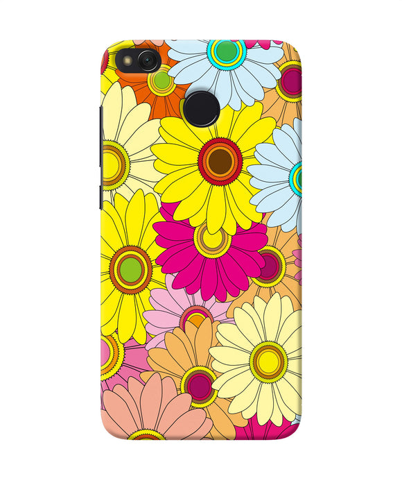 Abstract Colorful Flowers Redmi 4 Back Cover