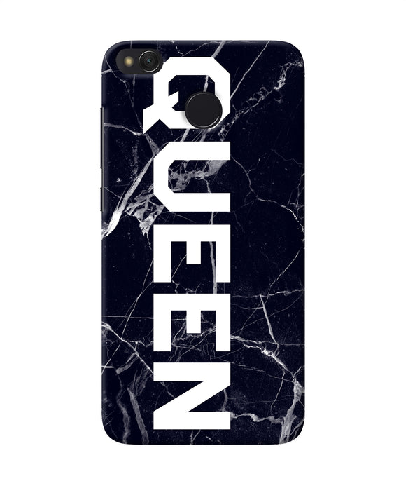 Queen Marble Text Redmi 4 Back Cover