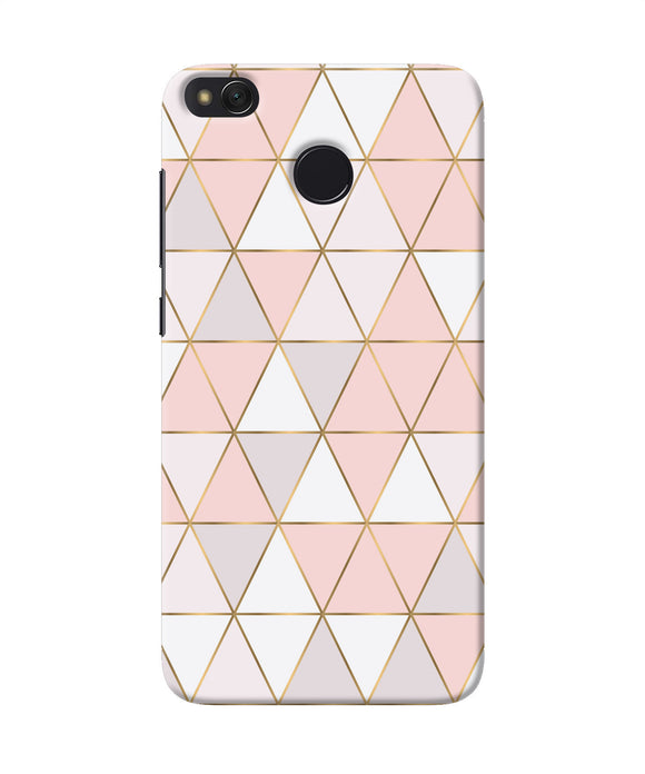 Abstract Pink Triangle Pattern Redmi 4 Back Cover