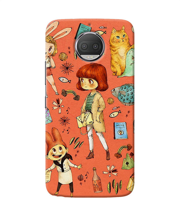 Canvas Little Girl Print Moto G5s Plus Back Cover