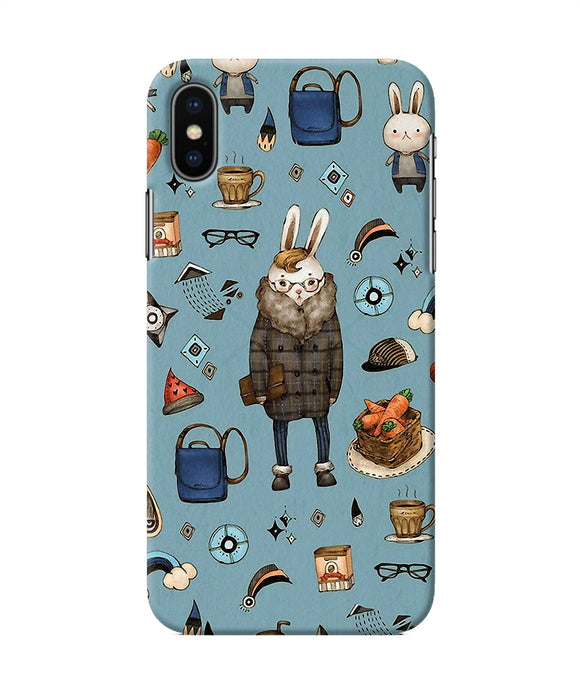 Canvas Rabbit Print Iphone X Back Cover