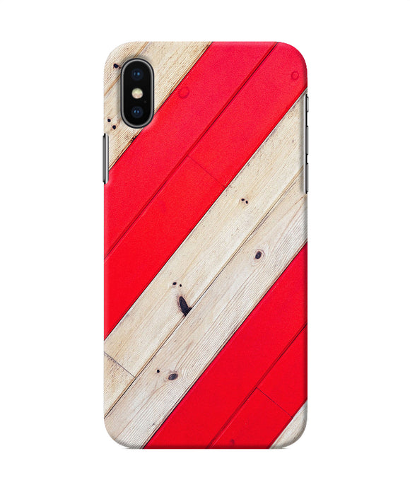 Abstract Red Brown Wooden Iphone X Back Cover