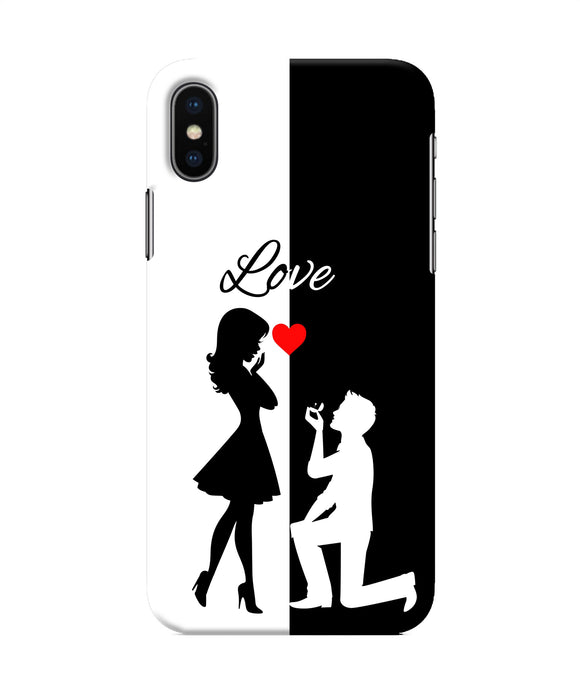 Love Propose Black And White Iphone X Back Cover