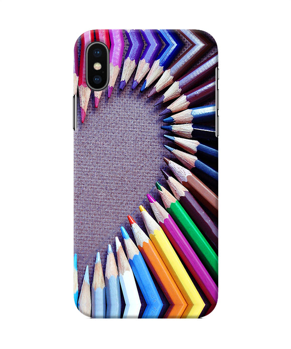 Color Pencil Half Heart Iphone X Back Cover