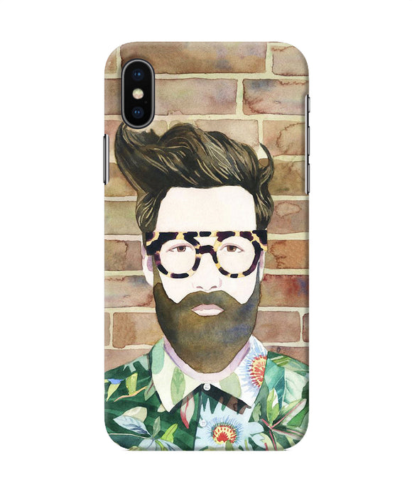 Beard Man With Glass Iphone X Back Cover