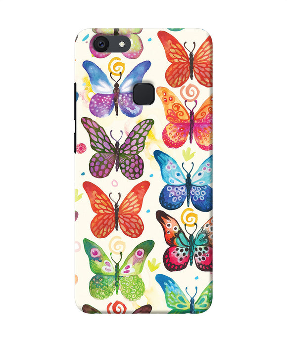 Abstract Butterfly Print Vivo V7 Back Cover