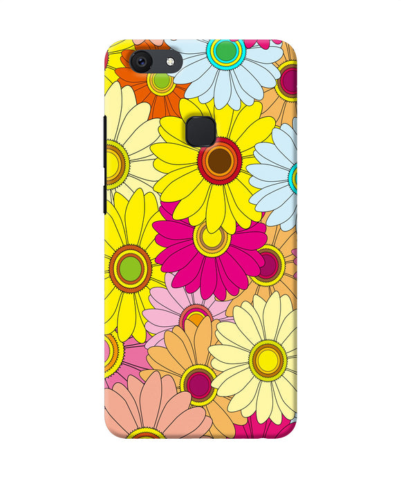 Abstract Colorful Flowers Vivo V7 Back Cover