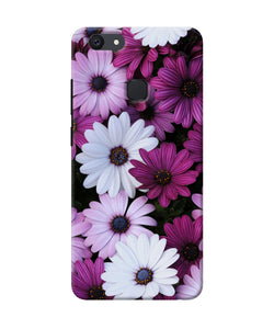 White Violet Flowers Vivo V7 Back Cover