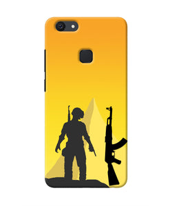 PUBG Silhouette Vivo V7 plus Real 4D Back Cover