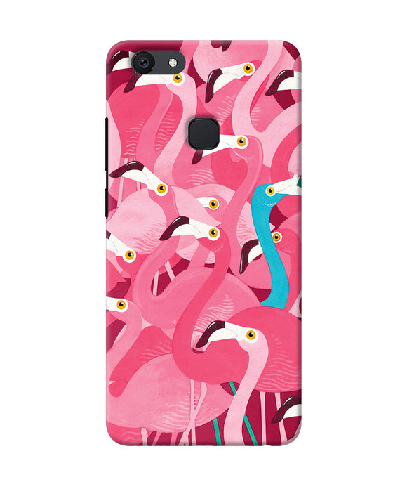 Abstract Sheer Bird Pink Print Vivo V7 Plus Back Cover