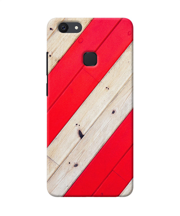 Abstract Red Brown Wooden Vivo V7 Plus Back Cover