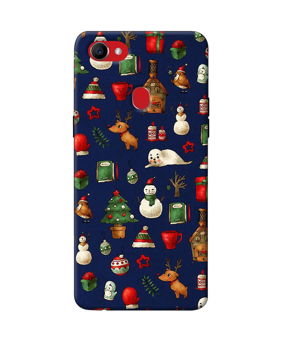 Canvas Christmas Print Oppo F7 Back Cover