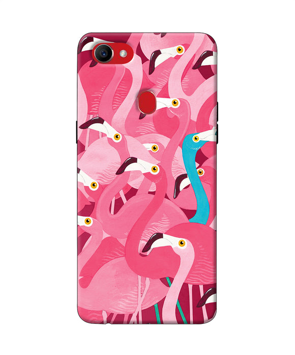 Abstract Sheer Bird Pink Print Oppo F7 Back Cover