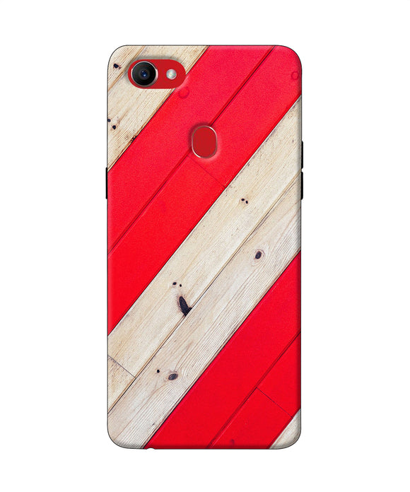 Abstract Red Brown Wooden Oppo F7 Back Cover