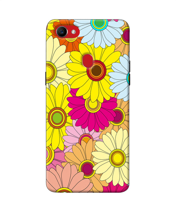 Abstract Colorful Flowers Oppo F7 Back Cover