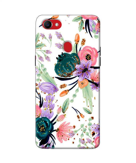 Abstract Flowers Print Oppo F7 Back Cover