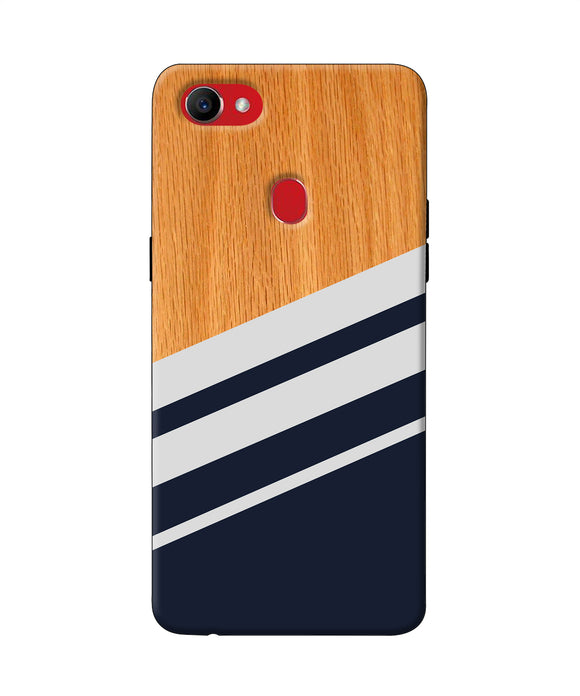 Black And White Wooden Oppo F7 Back Cover