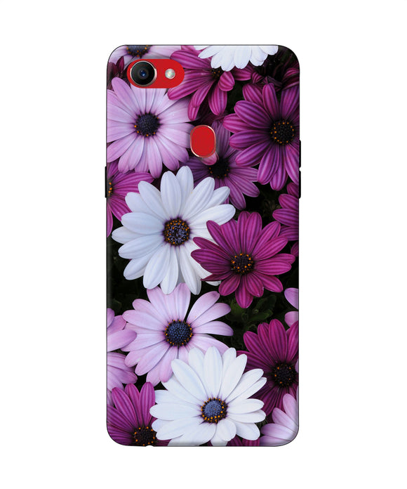 White Violet Flowers Oppo F7 Back Cover