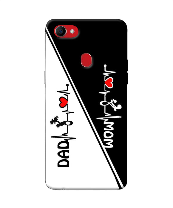 Mom Dad Heart Line Black And White Oppo F7 Back Cover