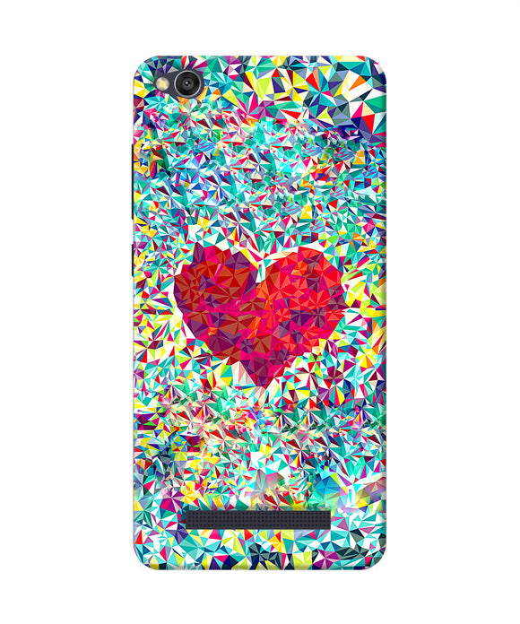 Red Heart Print Redmi 4a Back Cover