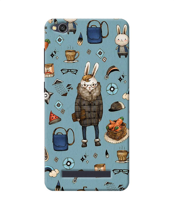 Canvas Rabbit Print Redmi 4a Back Cover