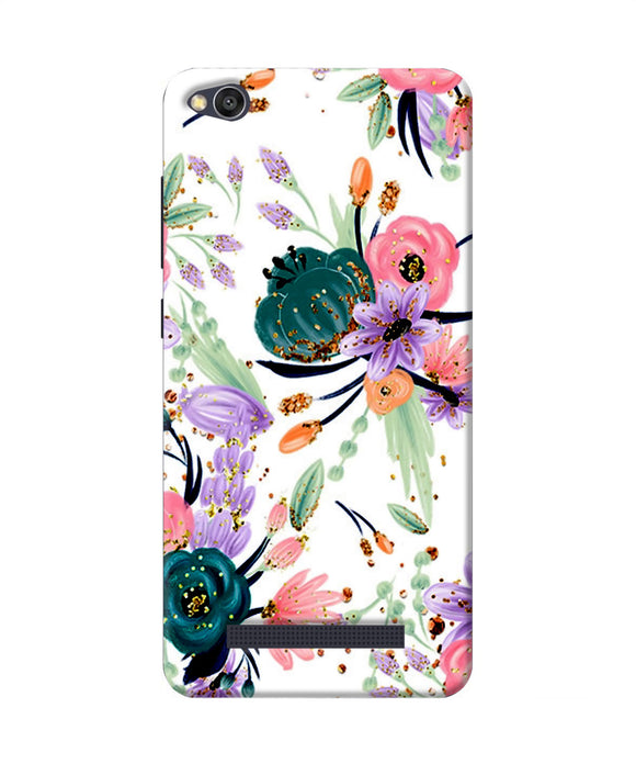 Abstract Flowers Print Redmi 4a Back Cover