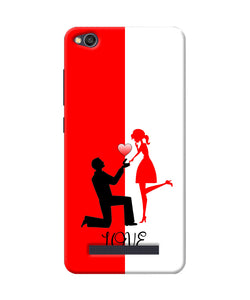 Love Propose Red And White Redmi 4a Back Cover