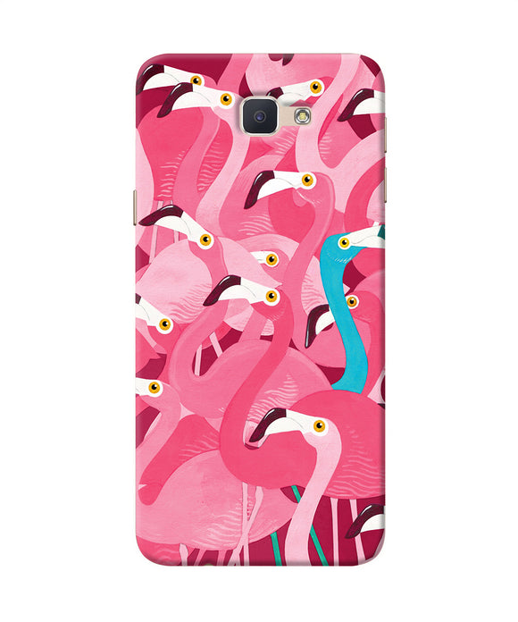 Abstract Sheer Bird Pink Print Samsung J7 Prime Back Cover