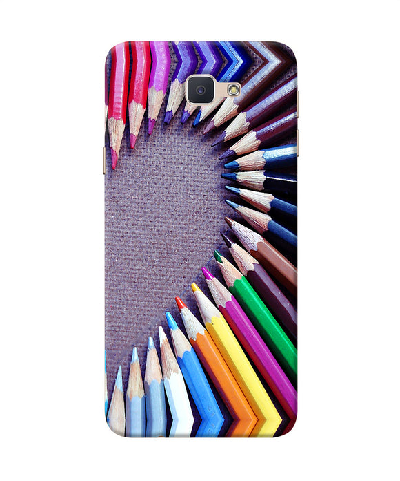 Color Pencil Half Heart Samsung J7 Prime Back Cover