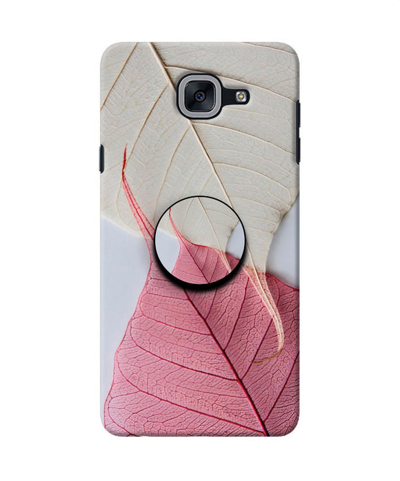 White Pink Leaf Samsung J7 Max Pop Case