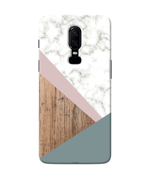 Marble Wood Abstract Oneplus 6 Back Cover