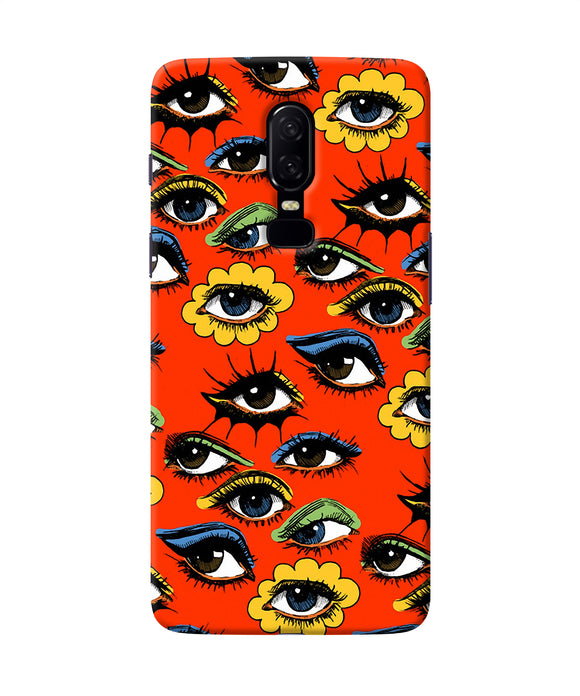 Abstract Eyes Pattern Oneplus 6 Back Cover