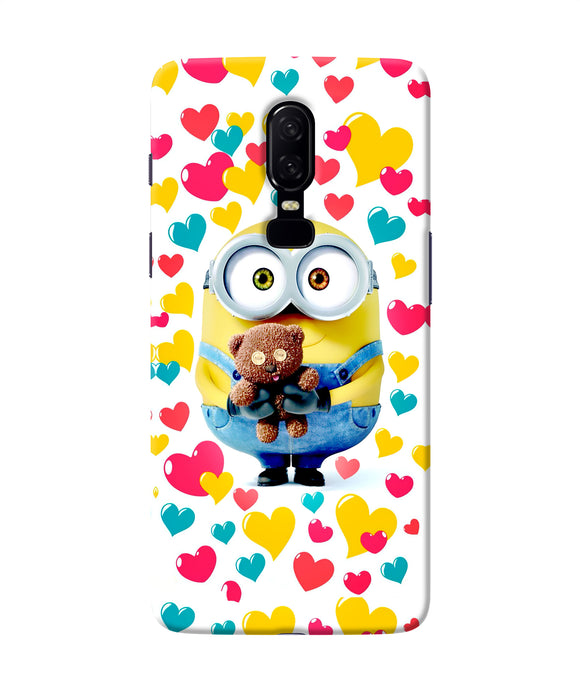 Minion Teddy Hearts Oneplus 6 Back Cover