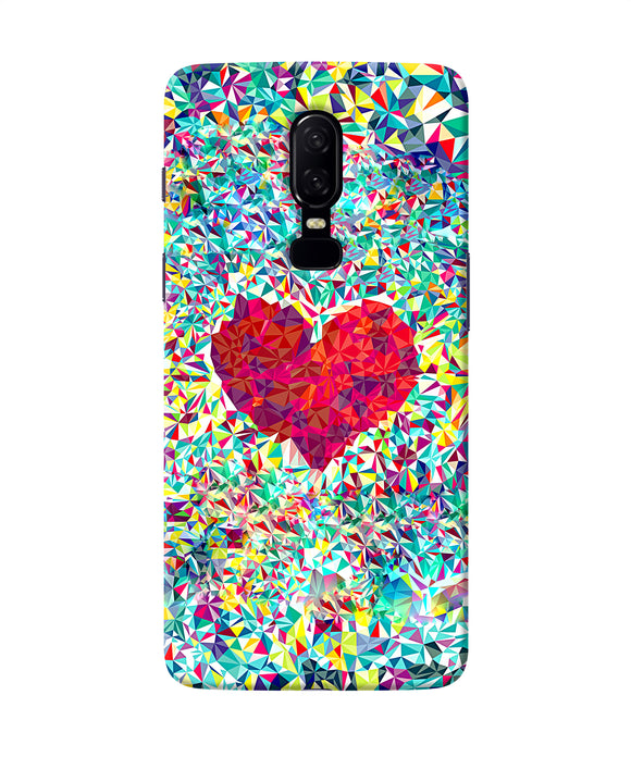 Red Heart Print Oneplus 6 Back Cover